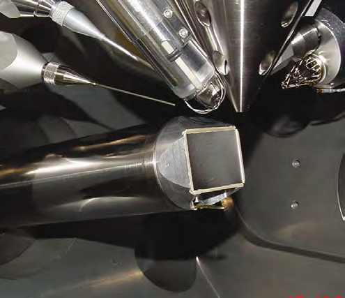 FIB-SEM instrument setup showing the EBSD detector in position