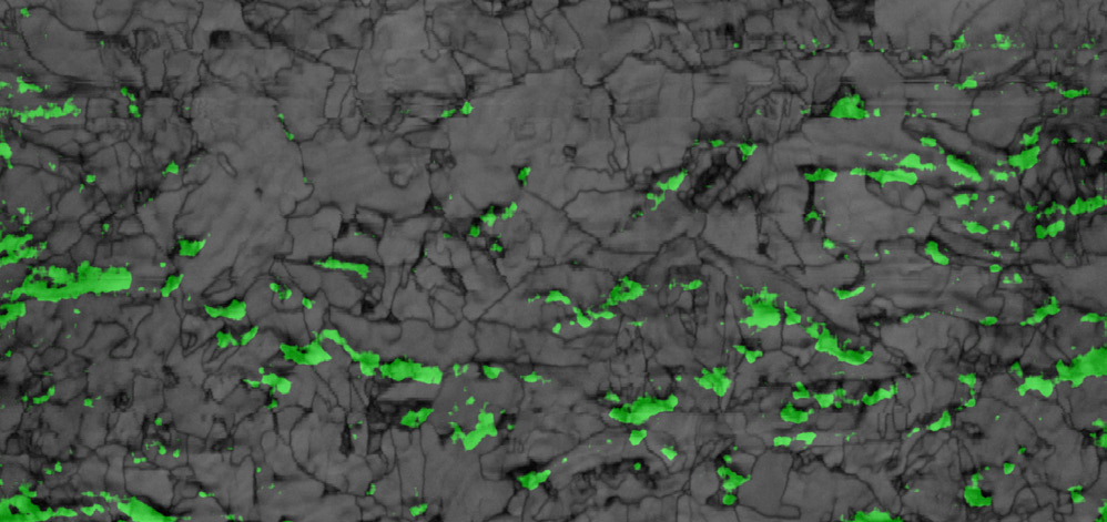 Additional EBSD analysis maps of martensite identification in steel