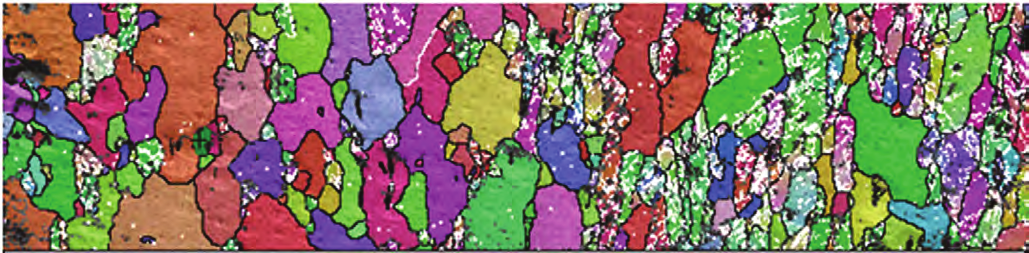 Fig. 8g: EBSD local misorientation map at 425°C